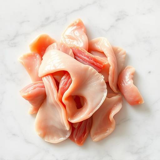 Guanciale tagliato a listarelle pronto per essere rosolato in padella.